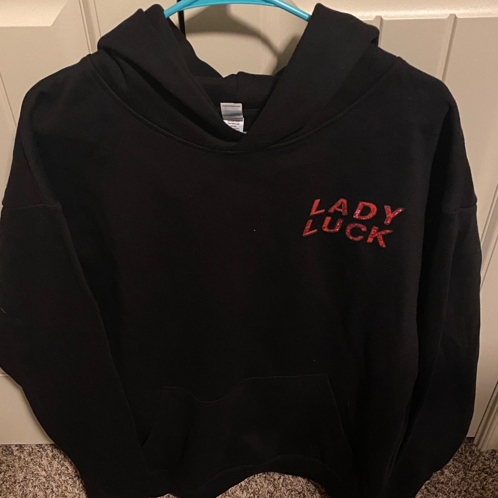 Black Hoodie with Red 'Lady Luck'